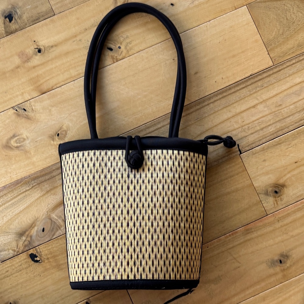 Baskets of Cambodia‎ Saraye Tatami Purse Unique Wicker Bucket Bag